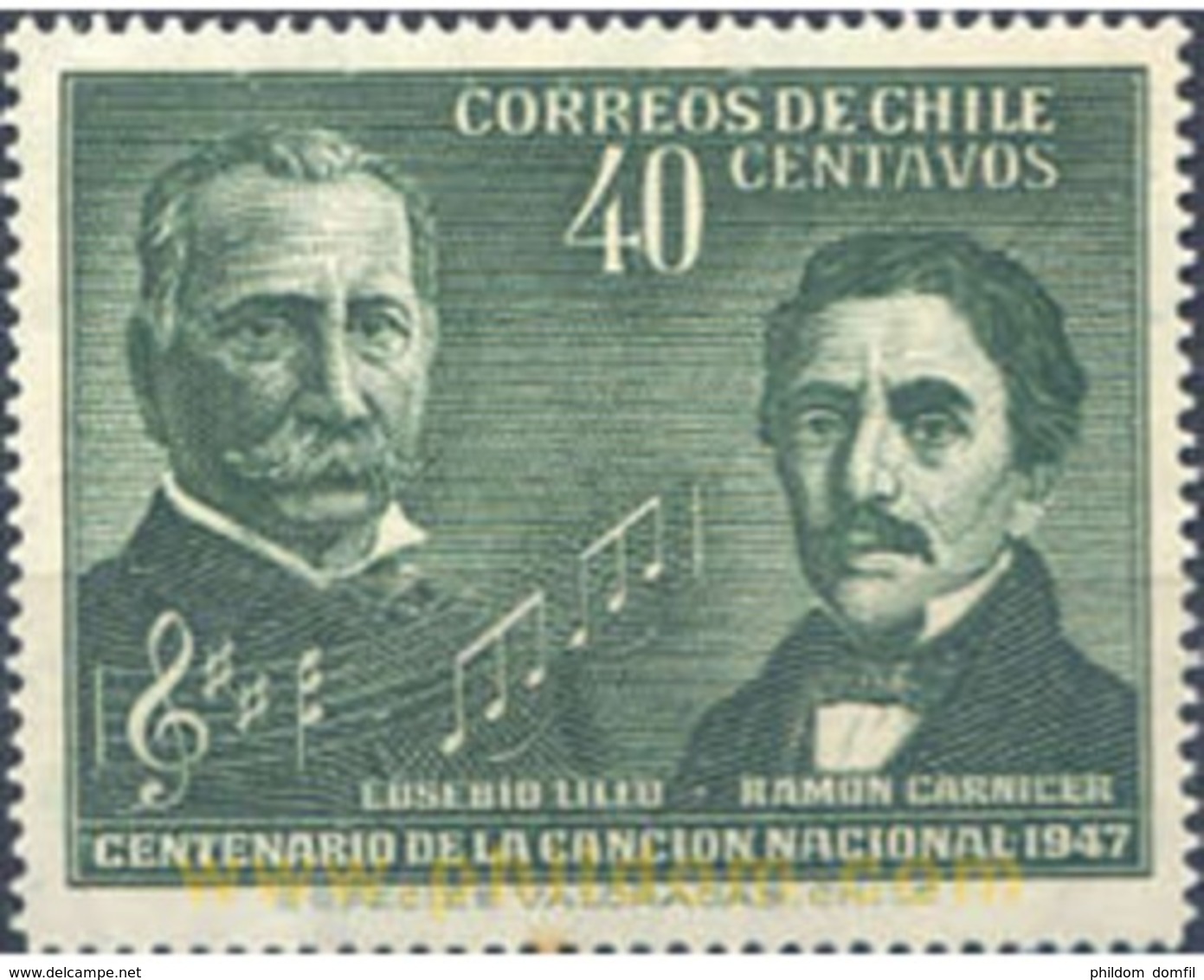 Ref. 303228 * MNH * - CHILE. 1947. CENTENARIO DE LA CANCION NACIONAL - Cile