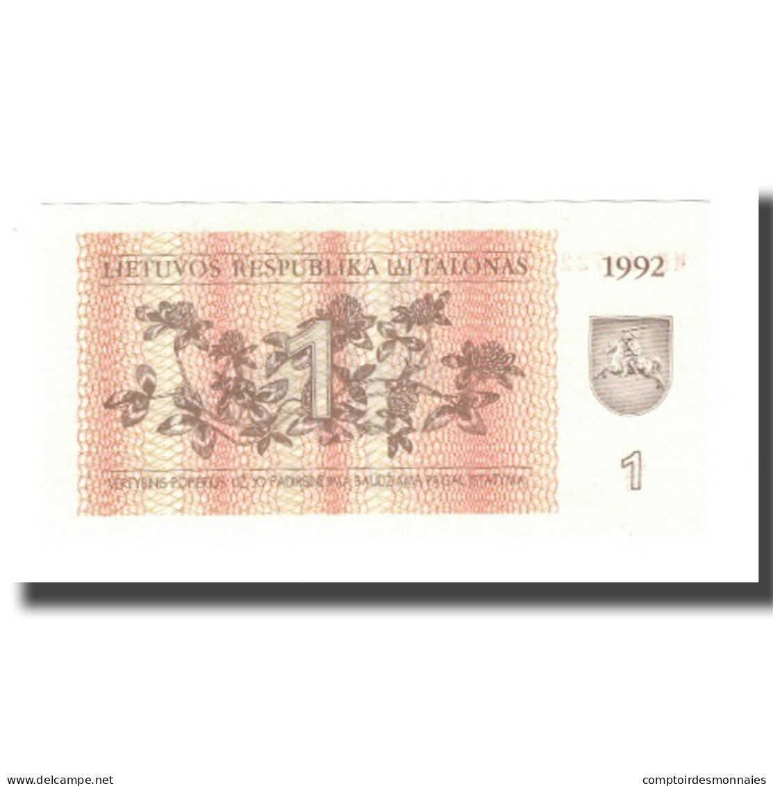 Billet, Lithuania, 1 (Talonas), 1992, KM:39, NEUF - Lithuania