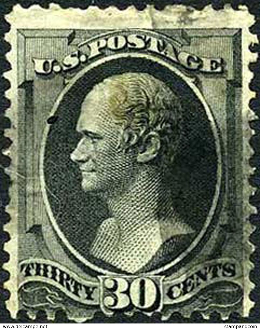 US #143 Used 30c Alexander Hamilton  Of 1870  Expertized On Back - Used Stamps