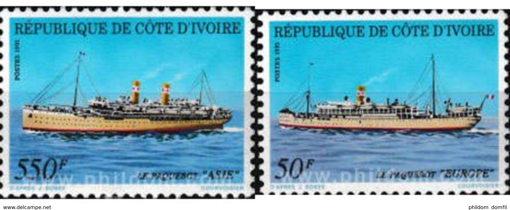 Ref. 604301 * MNH * - IVORY COAST. 1991. BARCOS DE MARFIL - Costa De Marfil (1960-...)