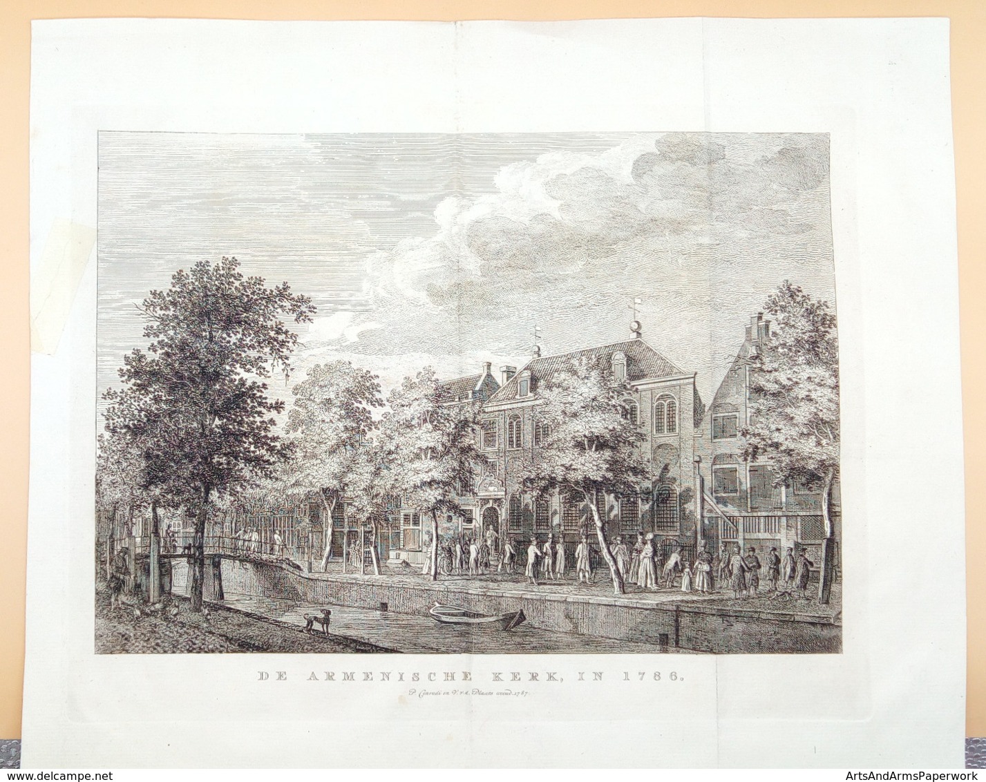 Kopergravure De Armenische Kerk In 1786 Te Amsterdam, 1887 Armeense Kerk - Prenten & Gravure