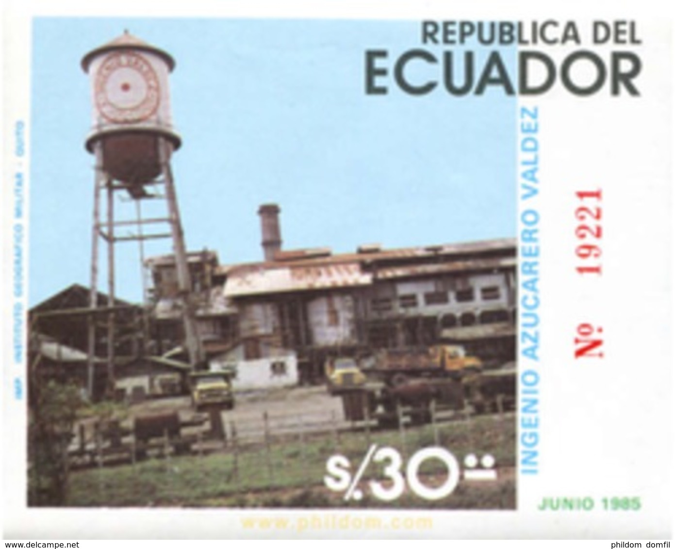 Ref. 308978 * MNH * - ECUADOR. 1985. 100 AÑOS DE TRADICION AZUCARERA DEL ECUADOR - Ecuador