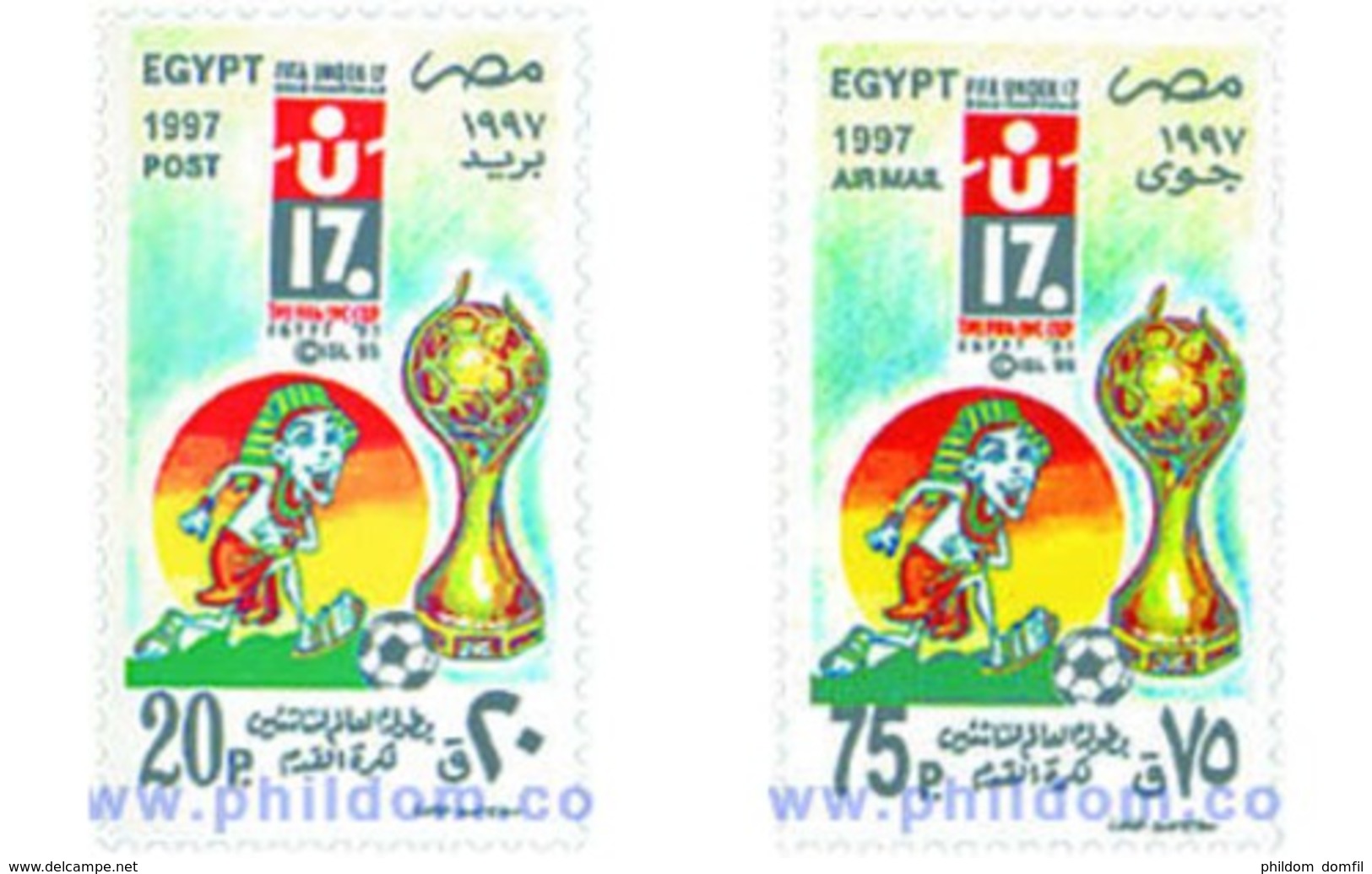 Ref. 86740 * MNH * - EGYPT. 1997. JUNIOR FOOTBALL WORLD CHAMPIONSHIP . CAMPEONATOS DEL MUNDO JUVENILES DE FUTBOL - Nuovi