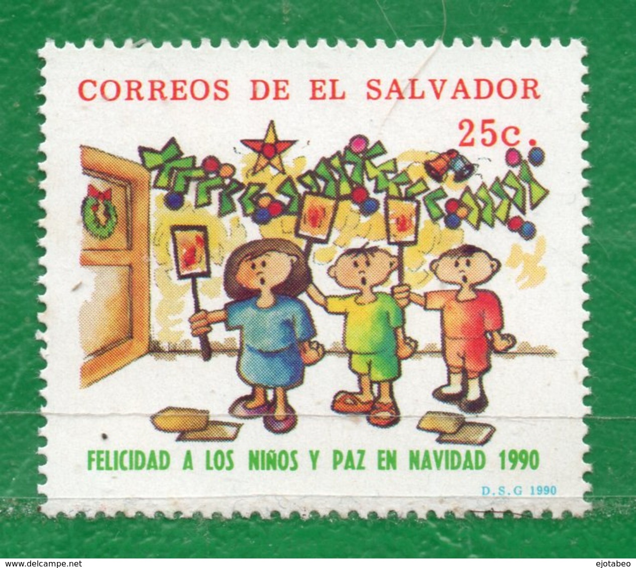 4 El Salvador 1990 Navidad- Yvert 1096 Ss Mint - El Salvador