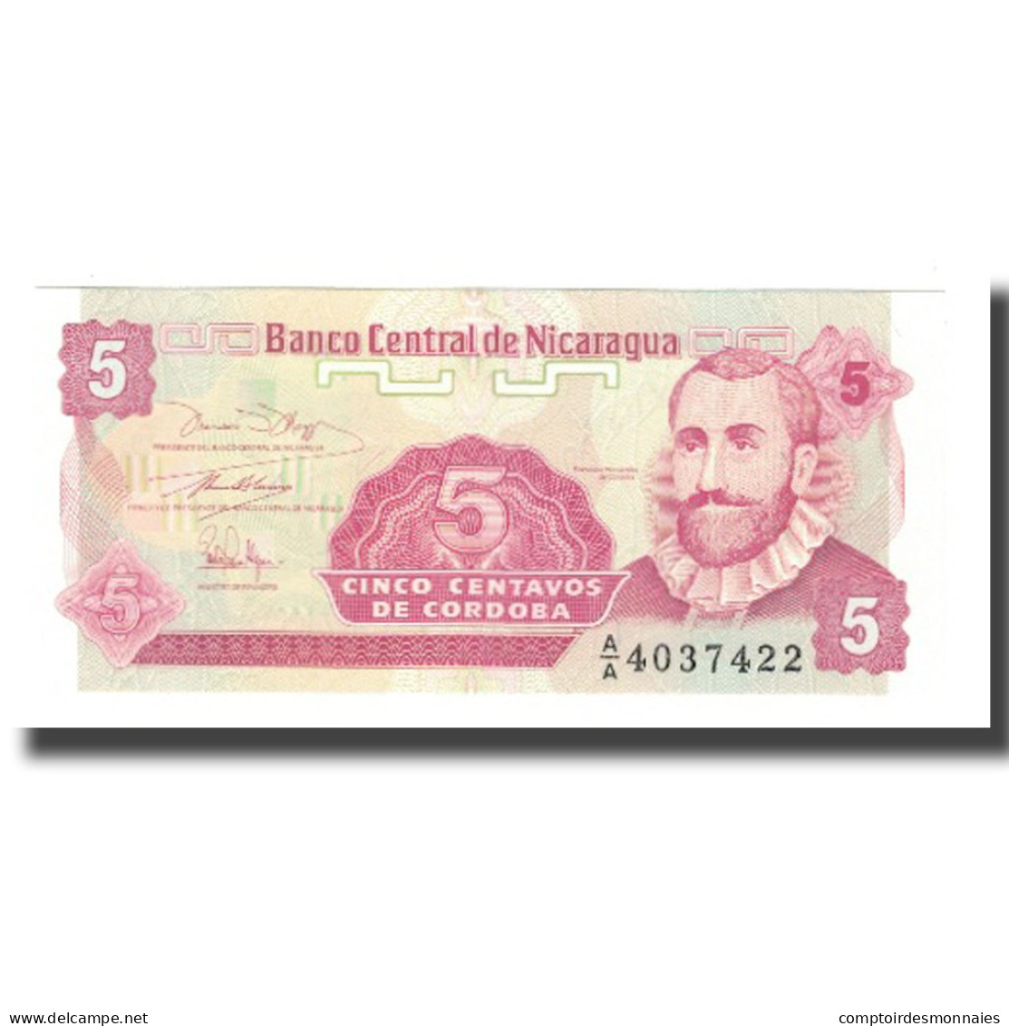 Billet, Nicaragua, 5 Centavos, Undated (1991), KM:168a, NEUF - Argentine