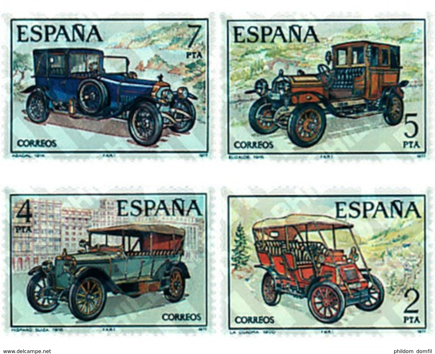 Ref. 84996 * MNH * - SPAIN. 1977. VINTAGE CARS . COCHES ANTIGUOS - Coches