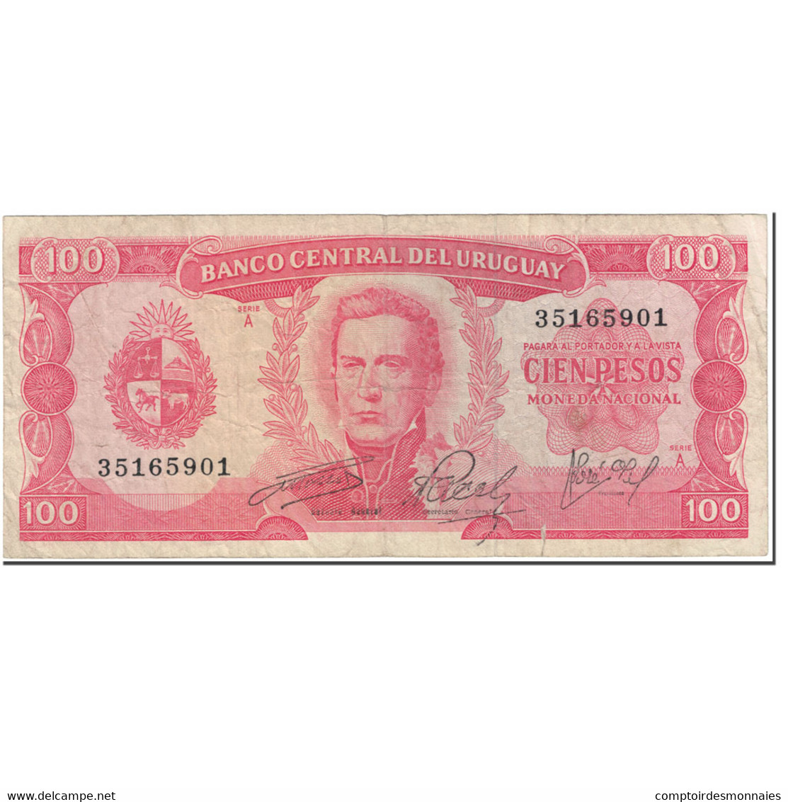 Billet, Uruguay, 100 Pesos, 1967, Undated (1967), KM:47a, TTB - Uruguay