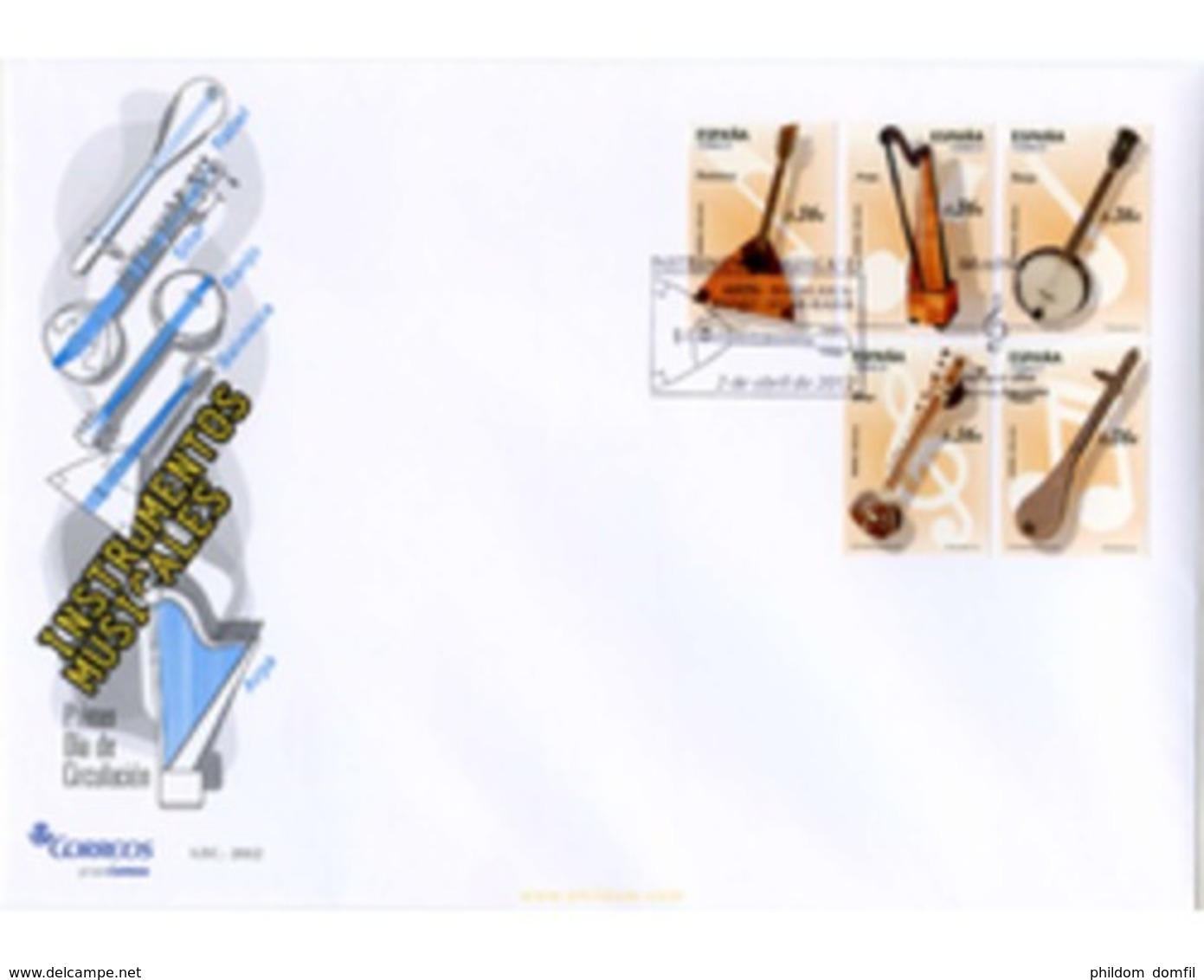 Ref. 276051 * MNH * - SPAIN. 2012. MUSIC INSTRUMENTS . INSTRUMENTOS MUSICALES - Covers & Documents