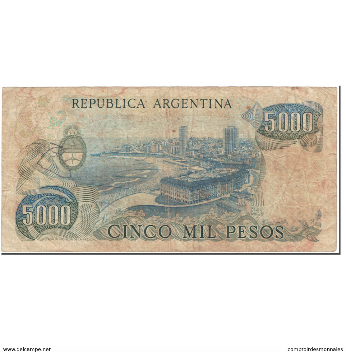 Billet, Argentine, 5000 Pesos, 1977-1983, Undated (1977-1983), KM:305b, B - Argentine