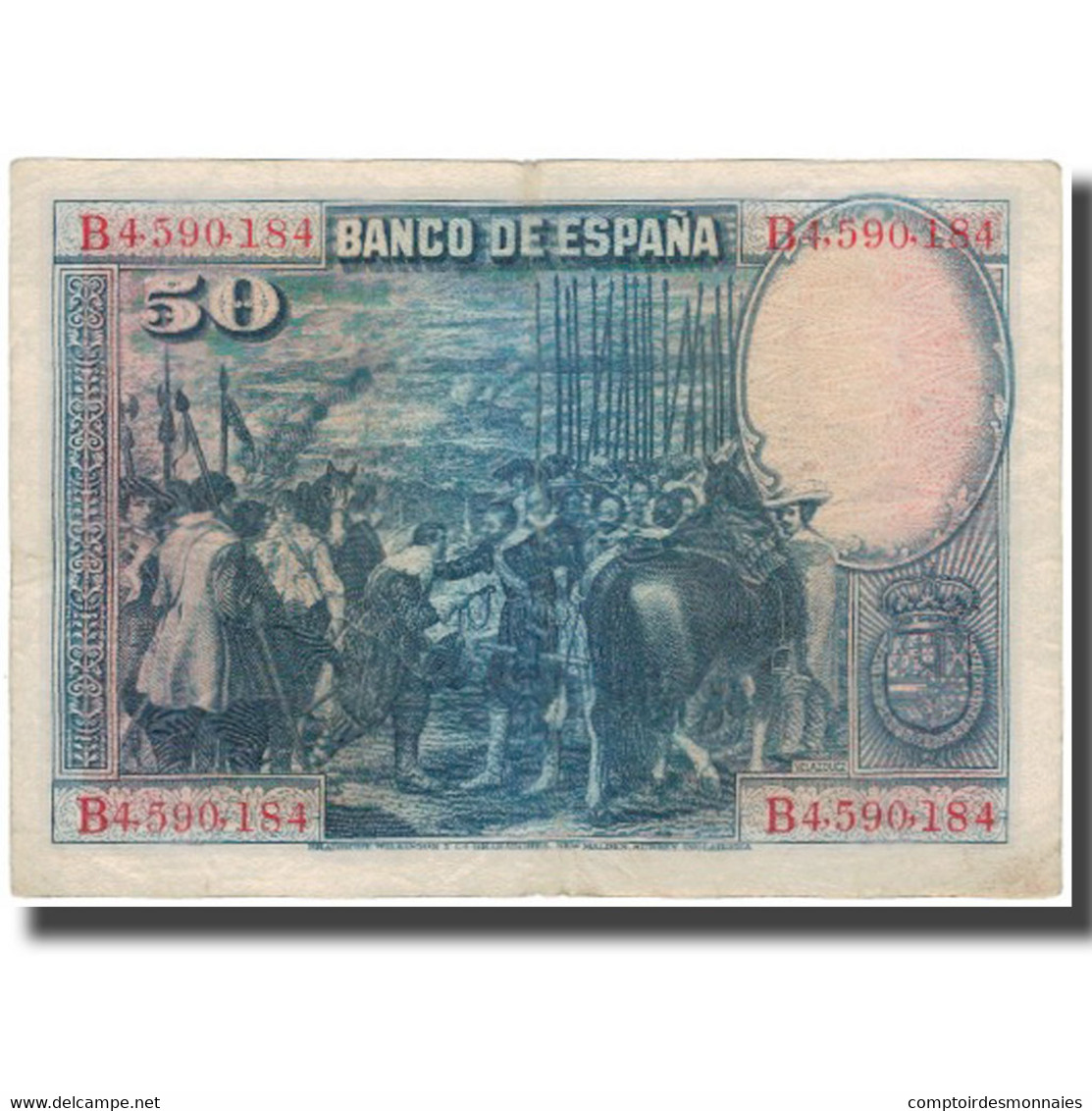 Billet, Espagne, 50 Pesetas, 1928-08-15, KM:75a, TB - 50 Pesetas