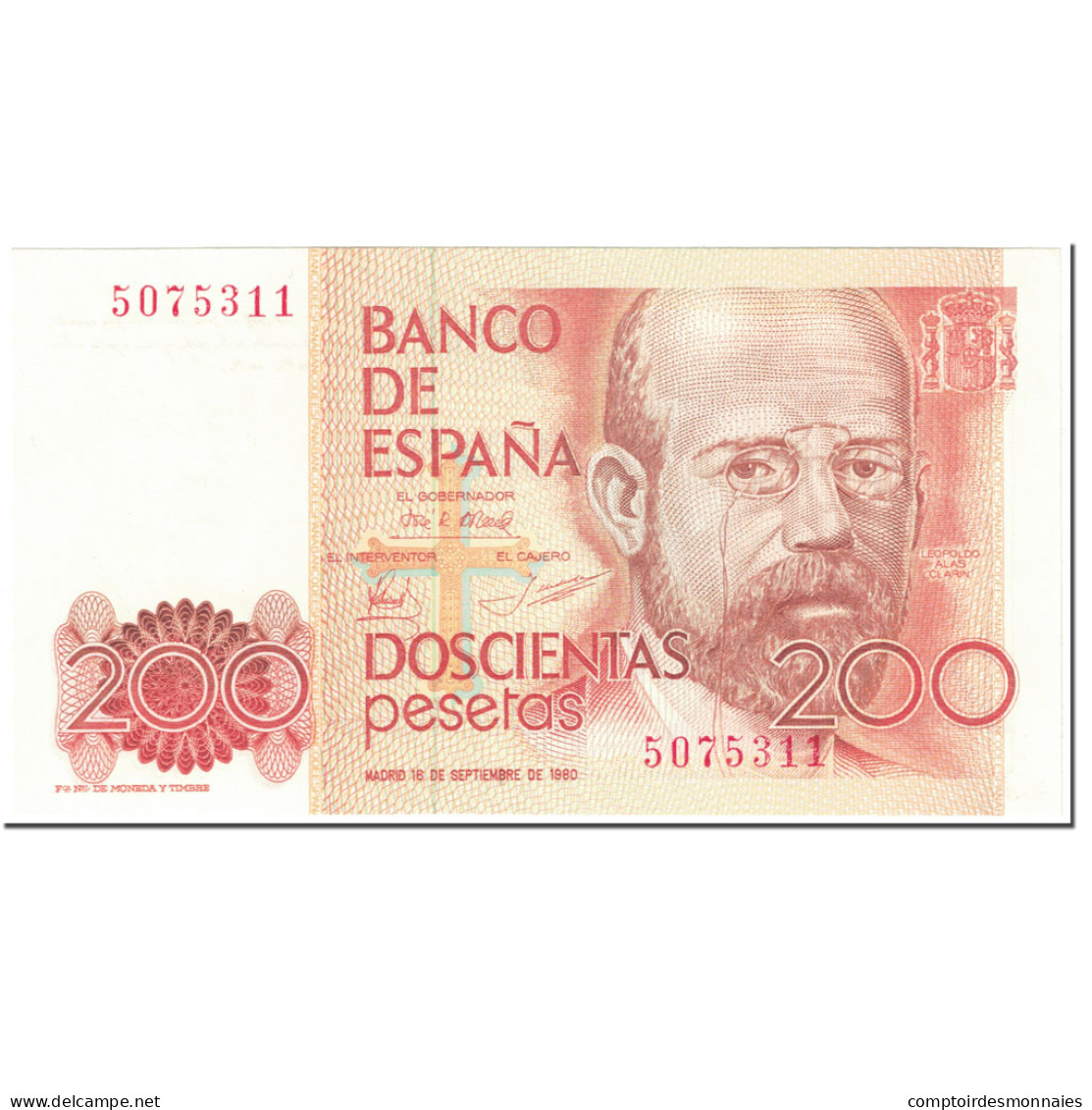 Billet, Espagne, 200 Pesetas, 1980, 1980-09-16, KM:156, NEUF - [ 4] 1975-… : Juan Carlos I