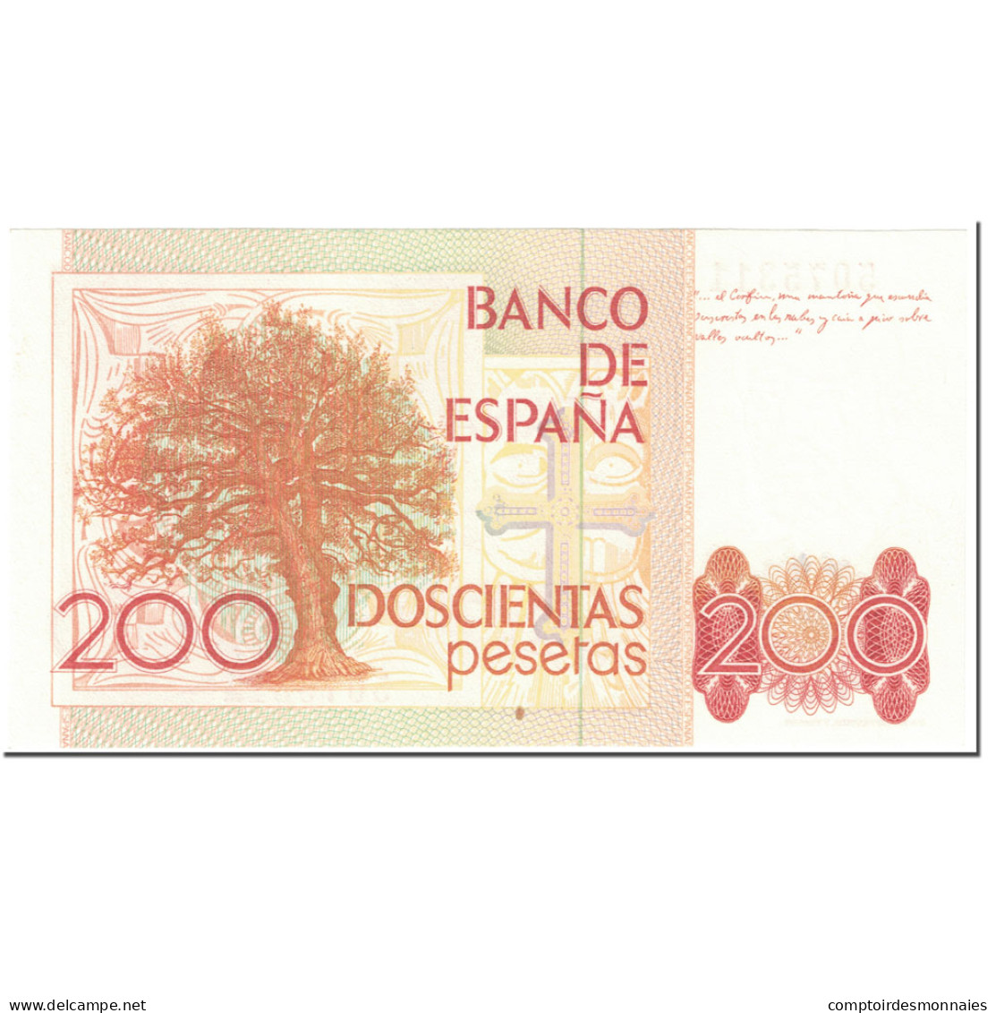 Billet, Espagne, 200 Pesetas, 1980, 1980-09-16, KM:156, NEUF - [ 4] 1975-… : Juan Carlos I