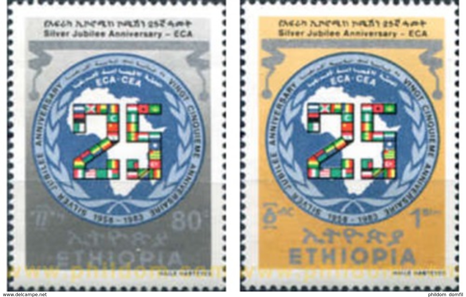 Ref. 312103 * MNH * - ETHIOPIA. 1983. 25 ANIVERSARIO DE LA COMISION AFRICANA - Ethiopie