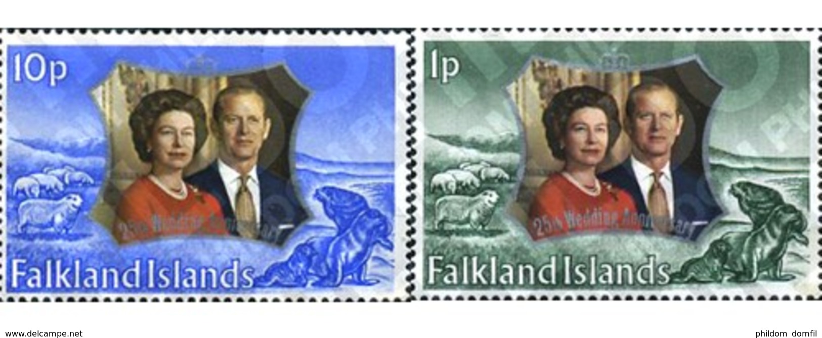 Ref. 43204 * MNH * - FALKLAND Islands. 1972. SILVER WEDDING ANNIVERSARY OF ELIZABETH II . BODAS DE PLATA DE ISABEL II - Falkland