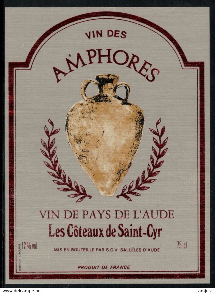 Etiquette De Vin // Vin Du Pays De L'Aude, Amphores - Kunst