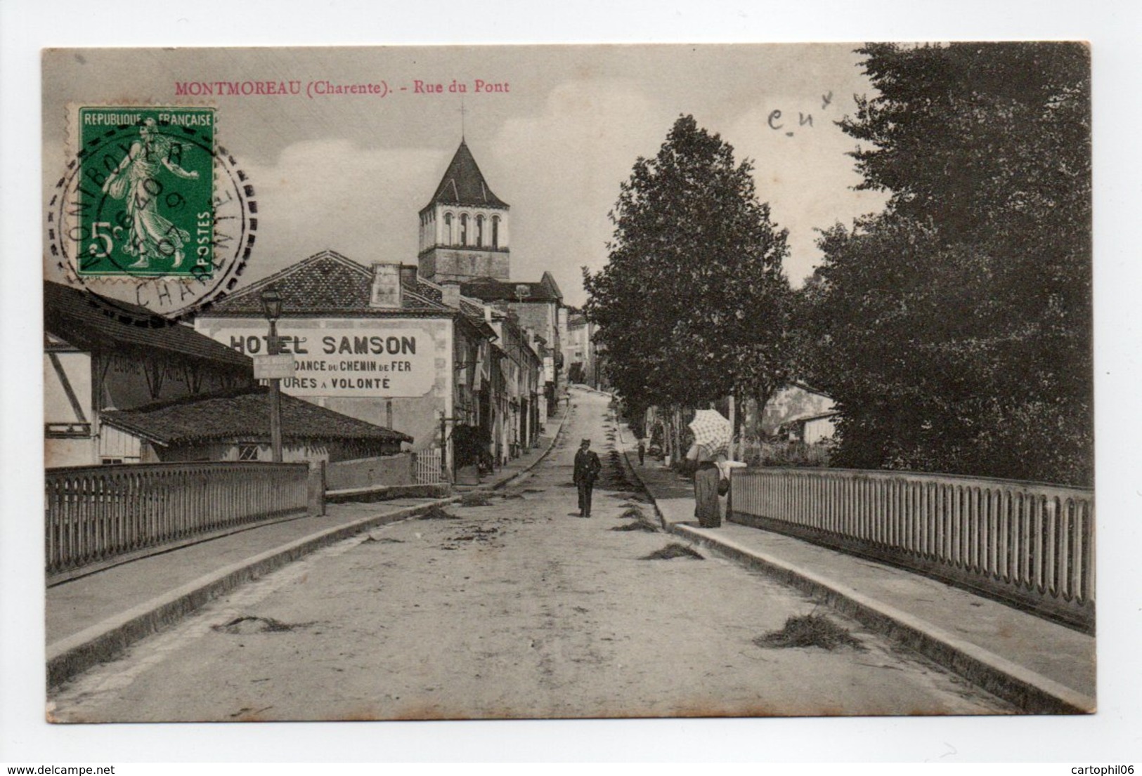 - CPA MONTMOREAU (16) - Rue Du Pont 1907 (HOTEL SAMSON) - - Autres & Non Classés