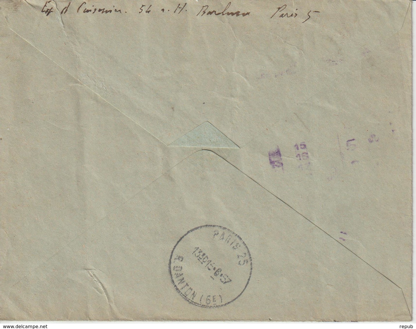 Lettre Pneumatique 1957 15f Muller De Paris 118 Pour Paris - 1921-1960: Periodo Moderno