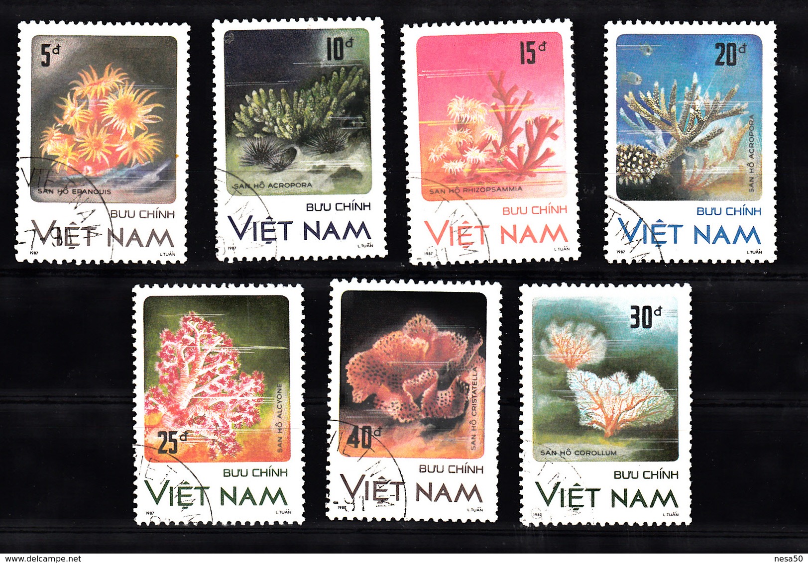 Vietnam 1987 Mi Nr 1837 - 1843, Koraal, Coral - Vietnam