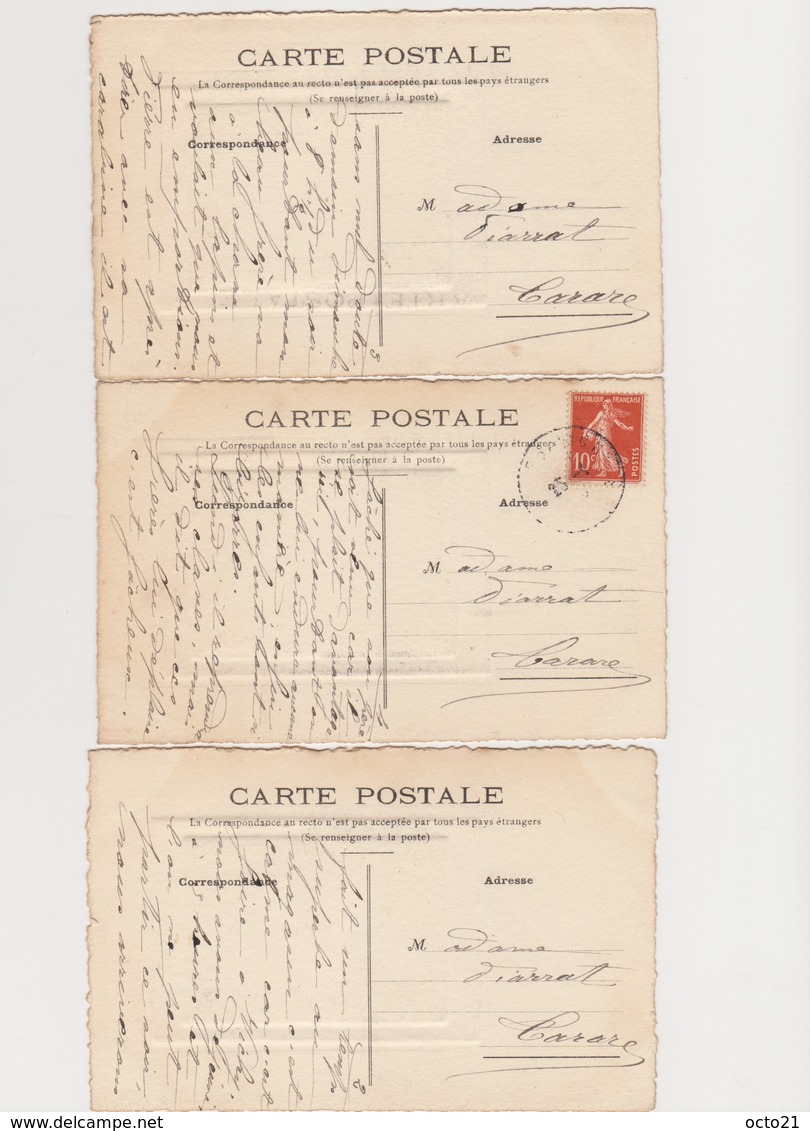 4 Cartes Fantaisie Dessinées  / Couple , Scènes Diverses - Paare