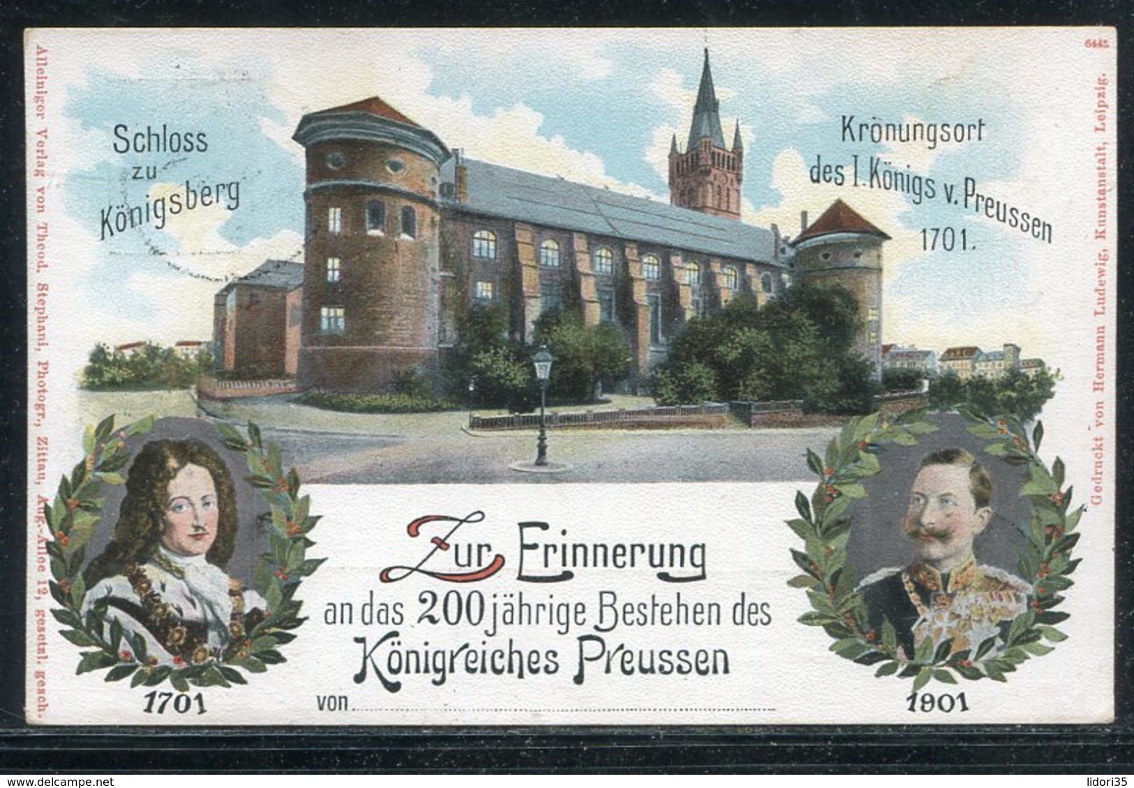 Deutsches Reich / 1901 / Privatpostkarte (PP13-C2)"200 Jaehriges Bestehen Koenigreich Preussen",SSt. Koenigsberg (20048) - Autres & Non Classés