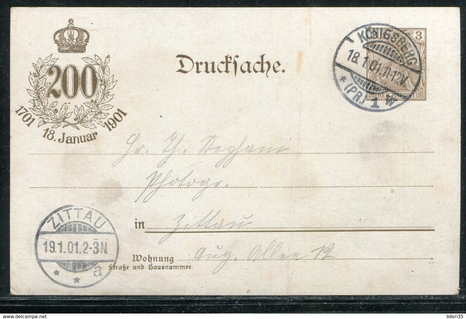 Deutsches Reich / 1901 / Privatpostkarte (PP13-C2)"200 Jaehriges Bestehen Koenigreich Preussen",SSt. Koenigsberg (20048) - Autres & Non Classés