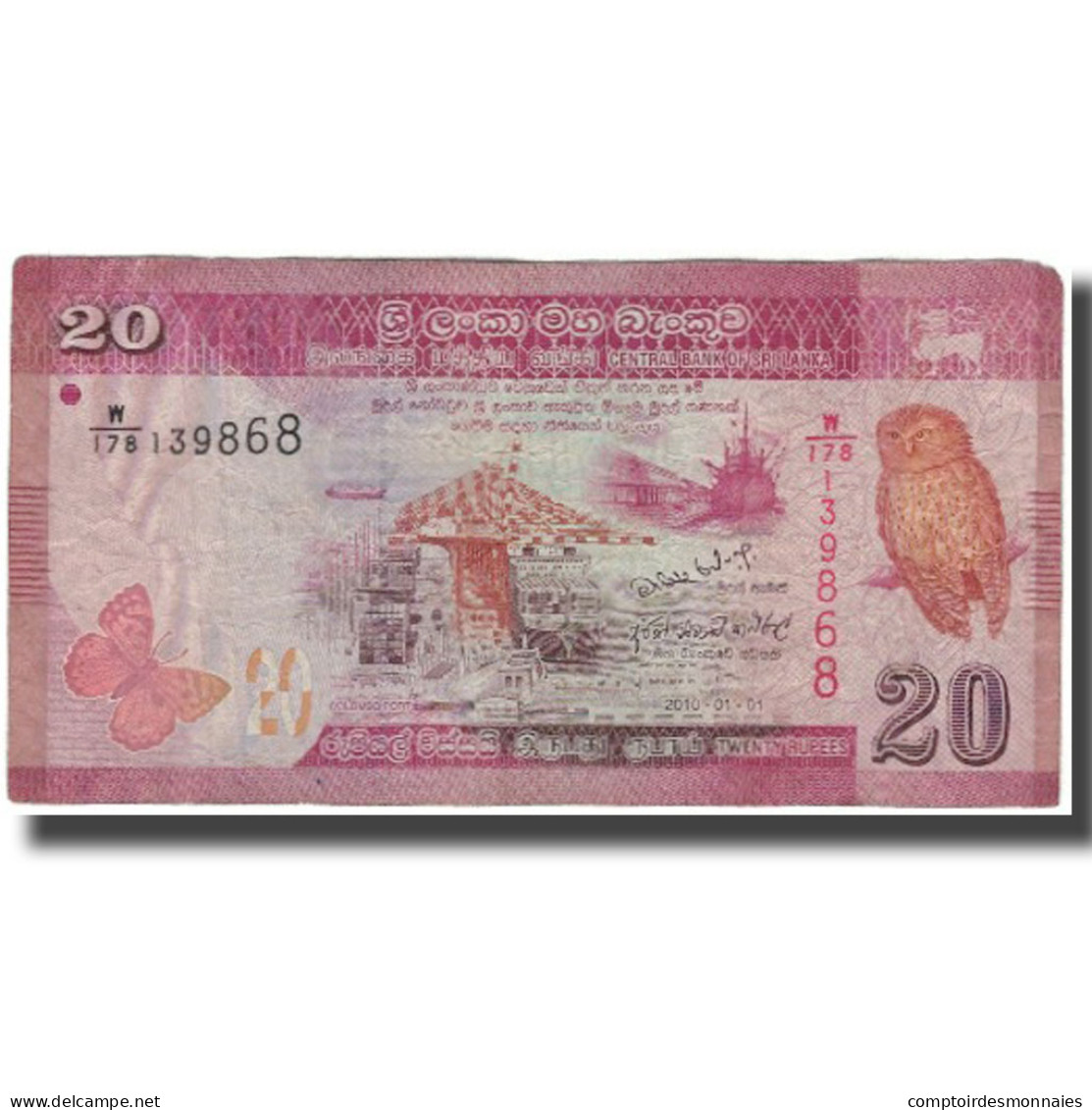 Billet, Sri Lanka, 20 Rupees, 2010-01-01, KM:123a, TB - Sri Lanka