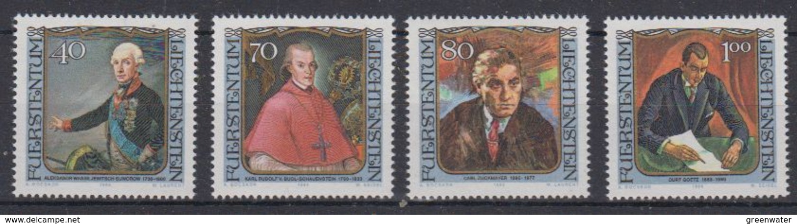 Liechtenstein 1984 Paintings Famous Guests 4v ** Mnh (43814A) - Ongebruikt