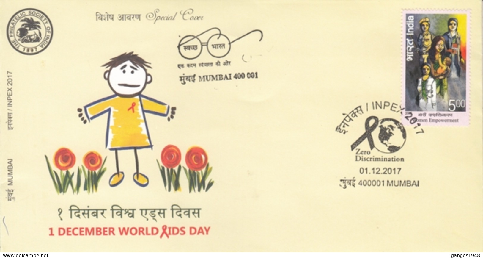 INDIA  2017  Desease  World Aids Day Special Cover  # 20700    D Inde  Indien - Disease