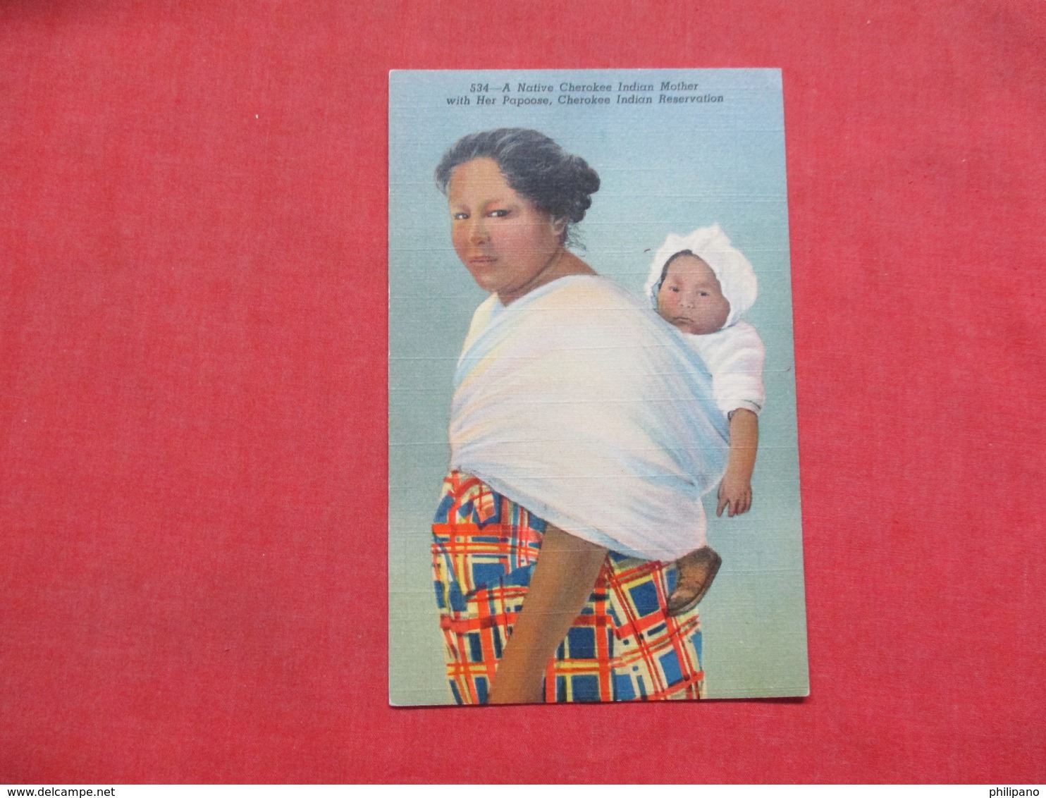 Native Cherokee Indian Mother With Her Papoose   Ref 3508 - Native Americans