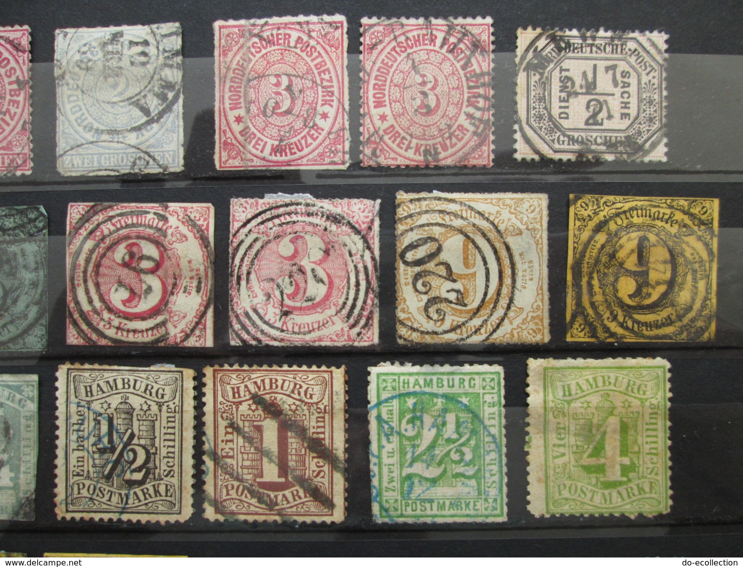 ALLEMAGNE ANCIENS ETATS collection 70 timbres THURN & TAXIS HAMBURG NORTH ... HAMBOURG NORD GERMANY GERMAN STATES stamps