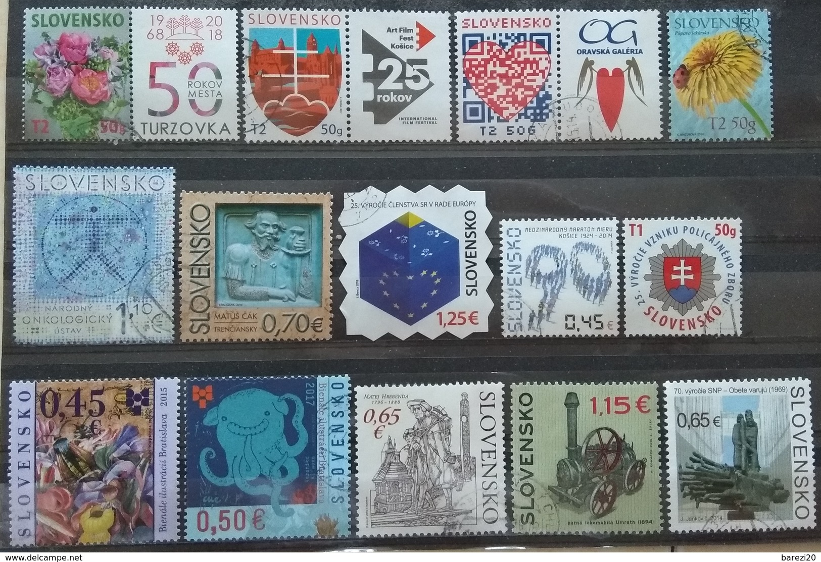 120 Used Postage Stamps Slovakia - Gebraucht