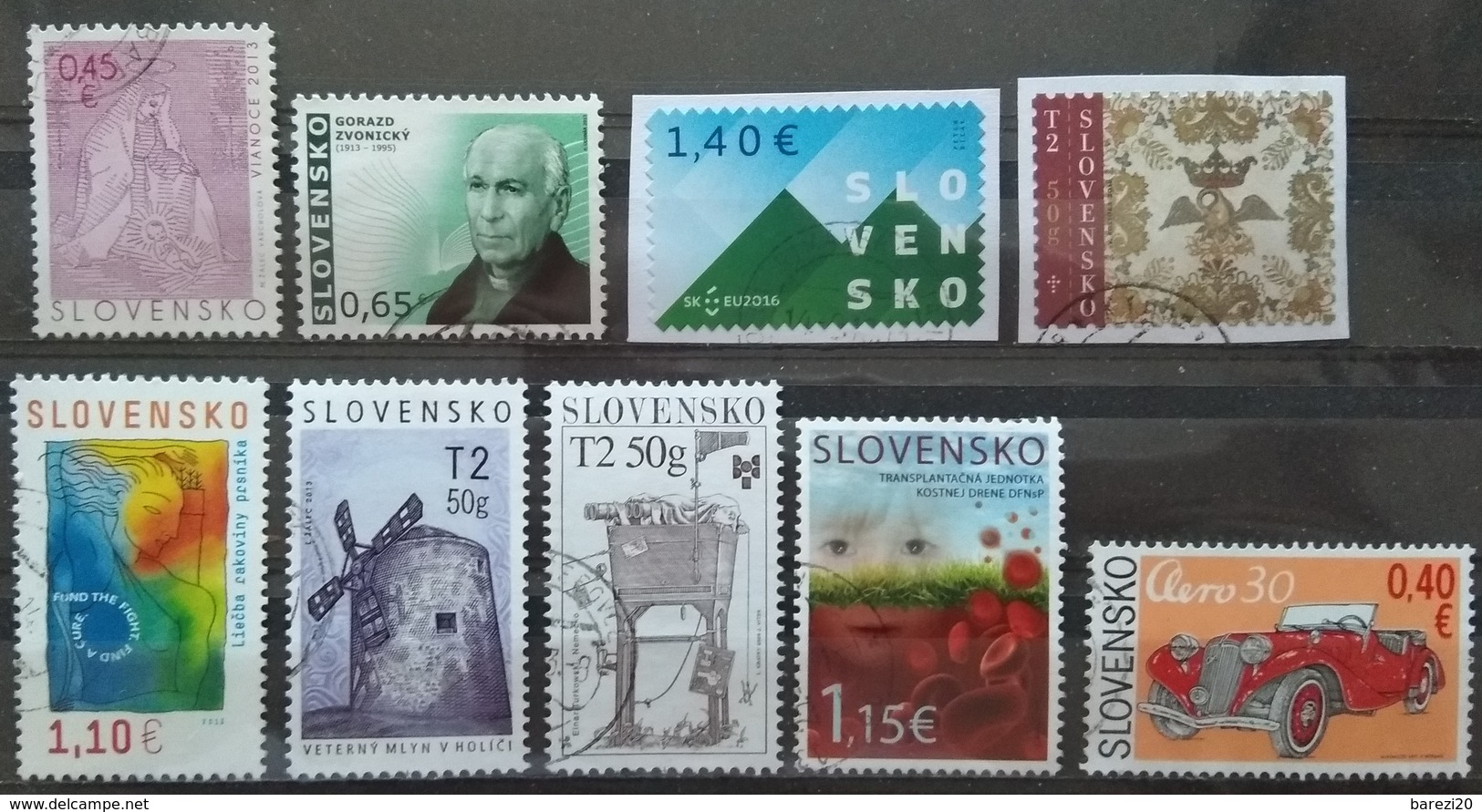 120 used postage stamps Slovakia