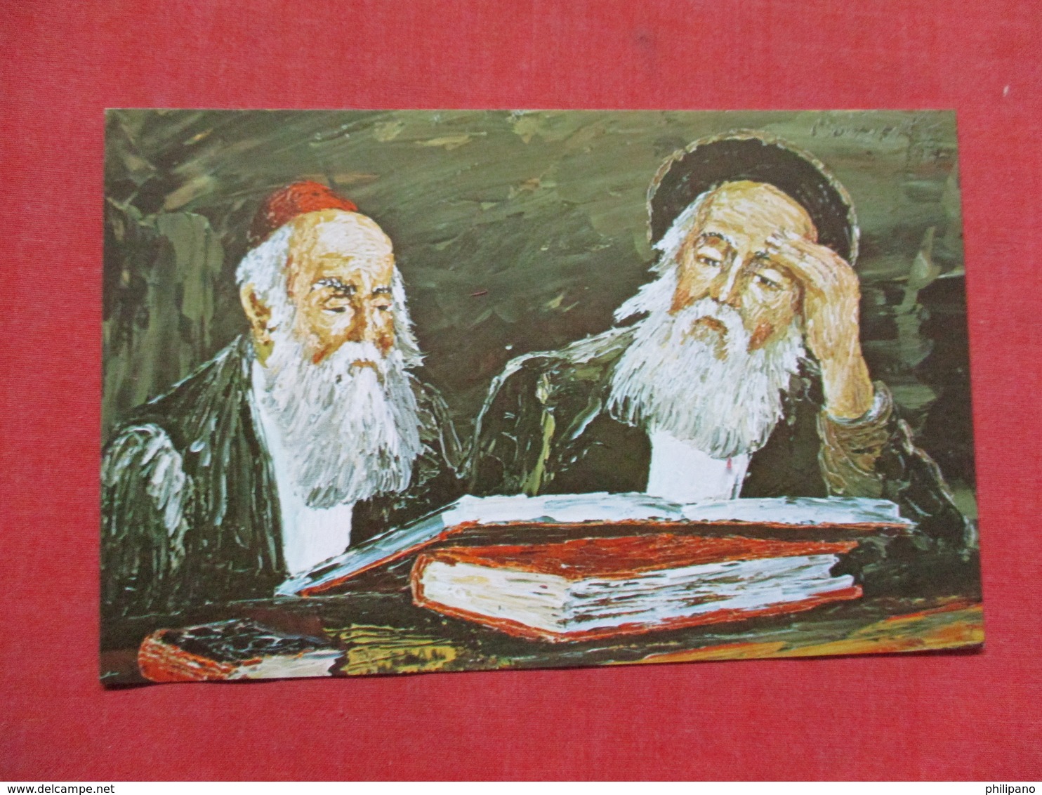 Art Work By Morris Katz- Two Scholars    Ref 3508 - Jewish