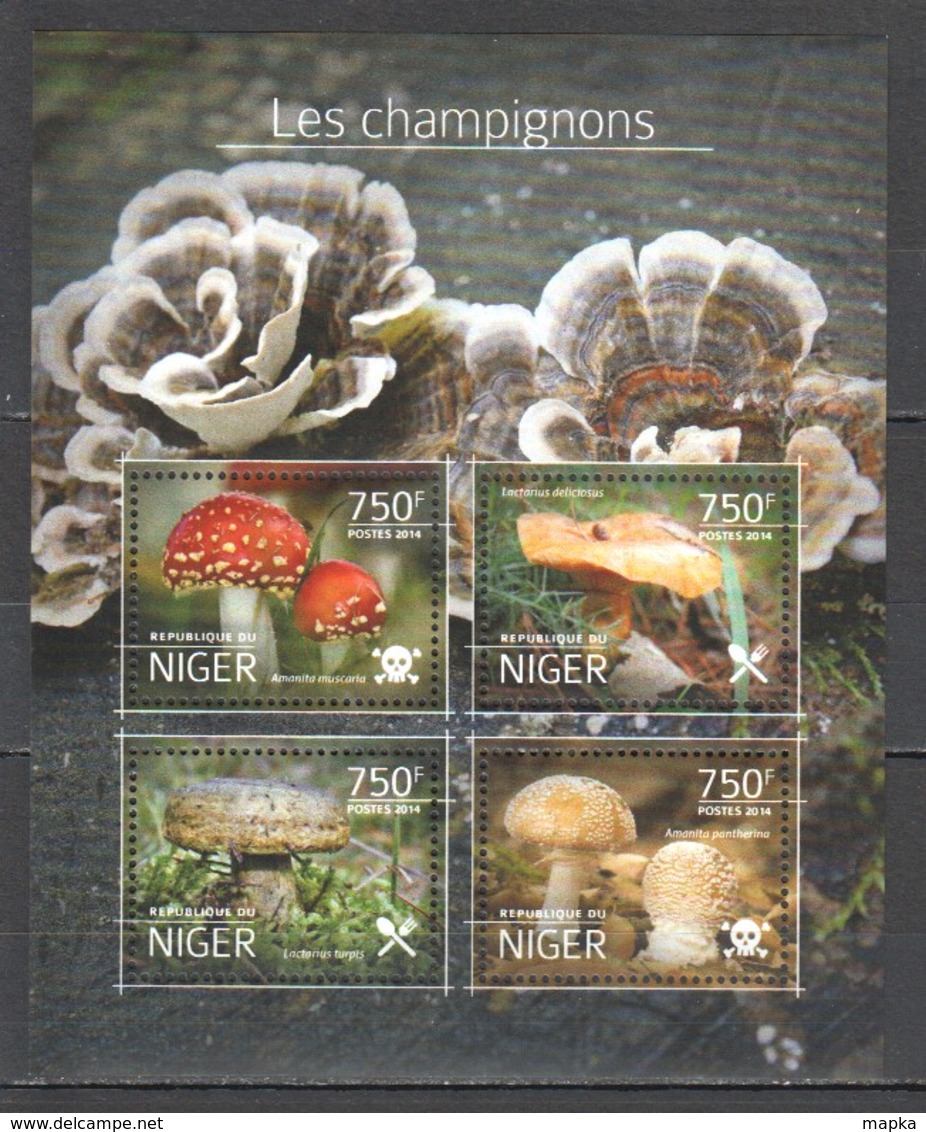 ST2724 2014 NIGER FLORA NATURE MUSHROOMS LES CHAMPIGNONS 1KB MNH - Funghi