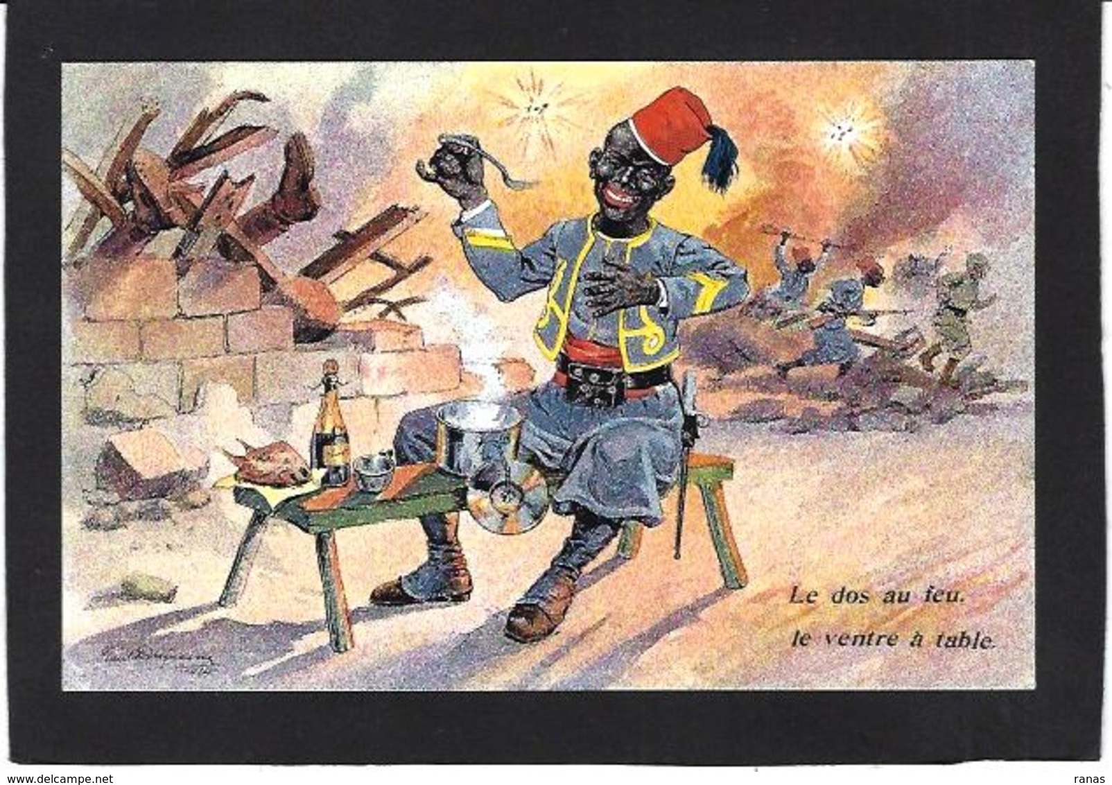 CPA Négritude Turco Satirique Caricature Guerre War WWI Anti Kaiser Germany  Non Circulé Champagne - Humour