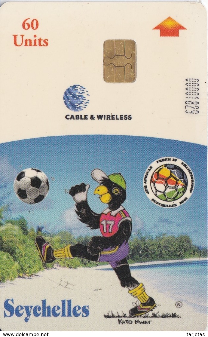 TARJETA DE LAS SEYCHELLES DE BLACK PARROT MASCOT CAF U-17 FINALS (FUTBOL-FOOTBALL) - Sychelles