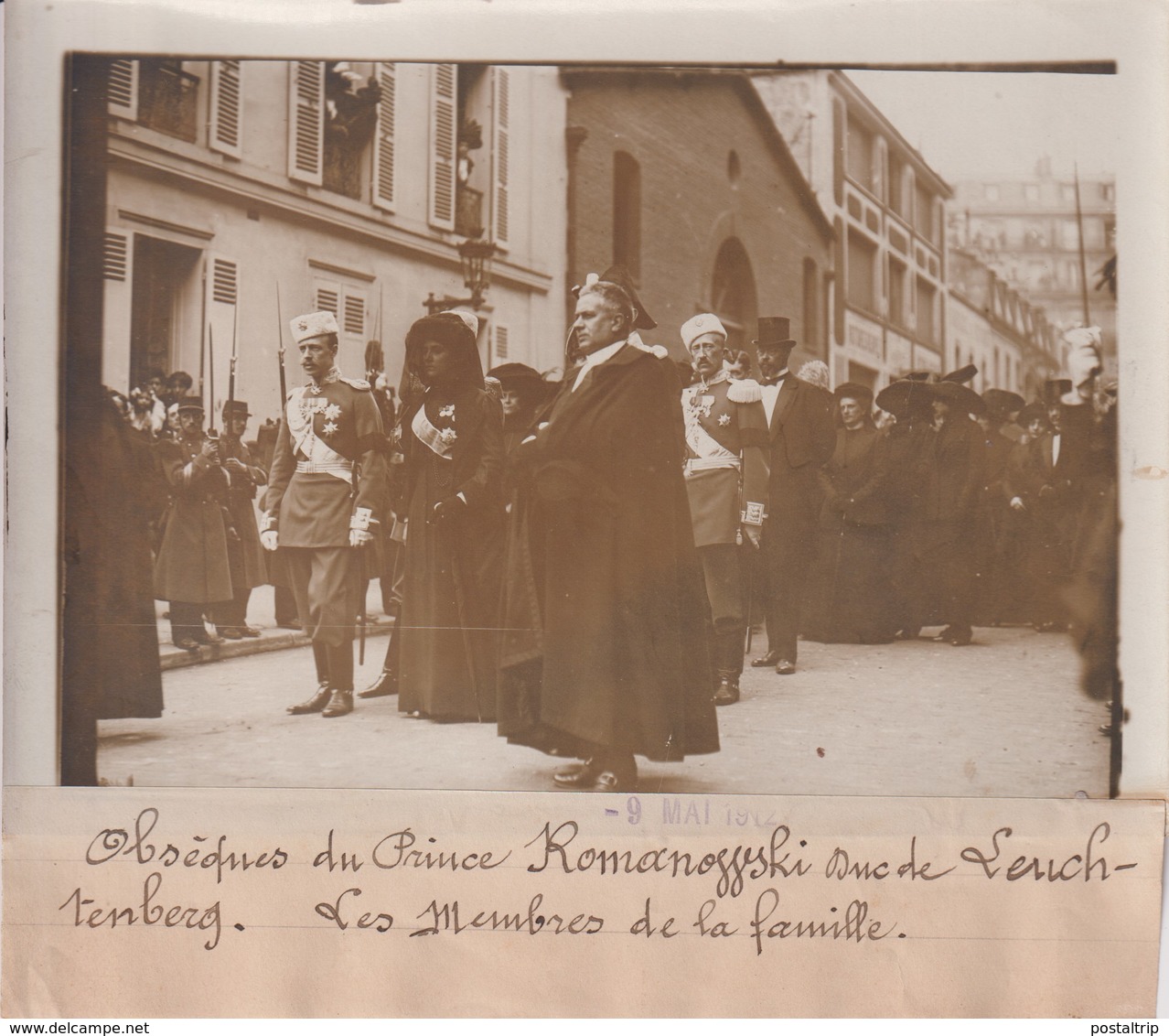 OBSEQUES DE PRINCE ROMANOFFESKI DUC DE LEUCHTENBERG 18*13CM Maurice-Louis BRANGER PARÍS (1874-1950) - Personalidades Famosas