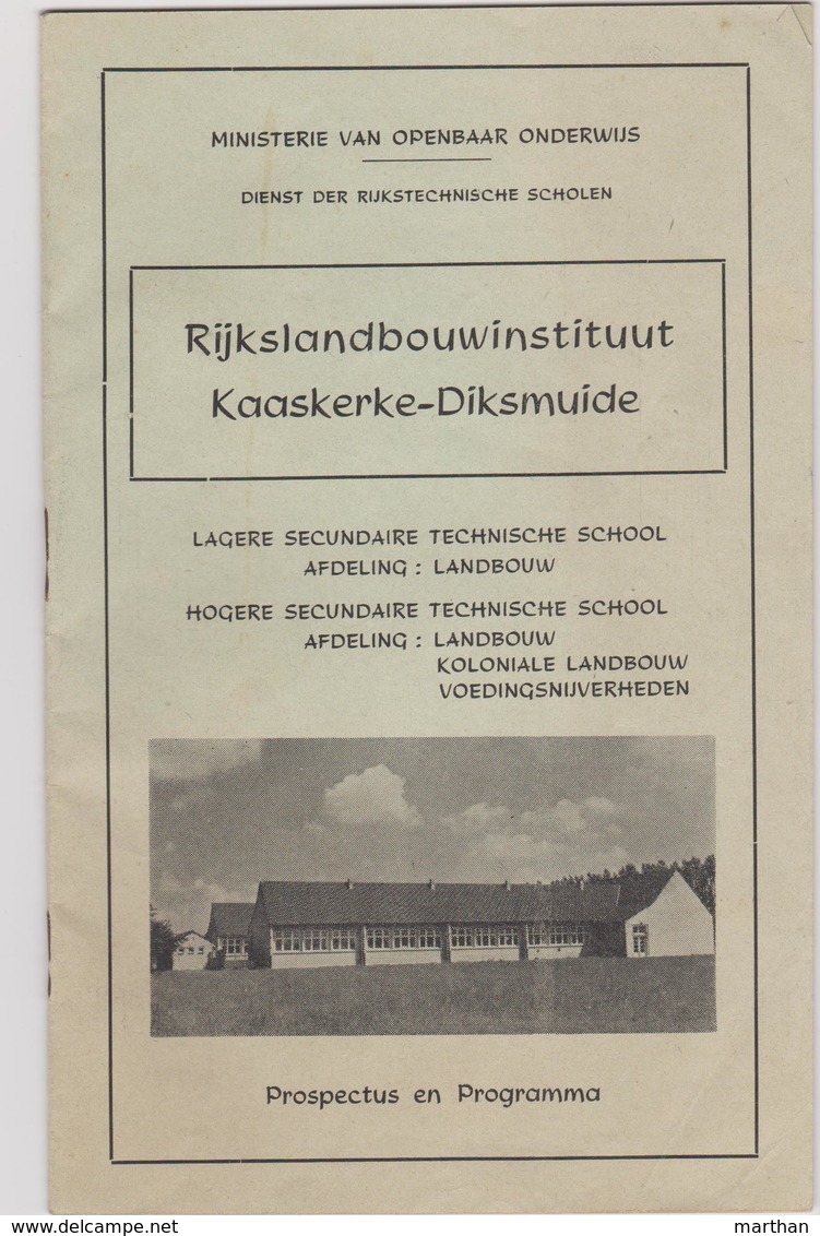 BROCHURE RIJKSLANDBOUWINSTITUUT KAASKERKE - DIKSMUIDE - Autres & Non Classés