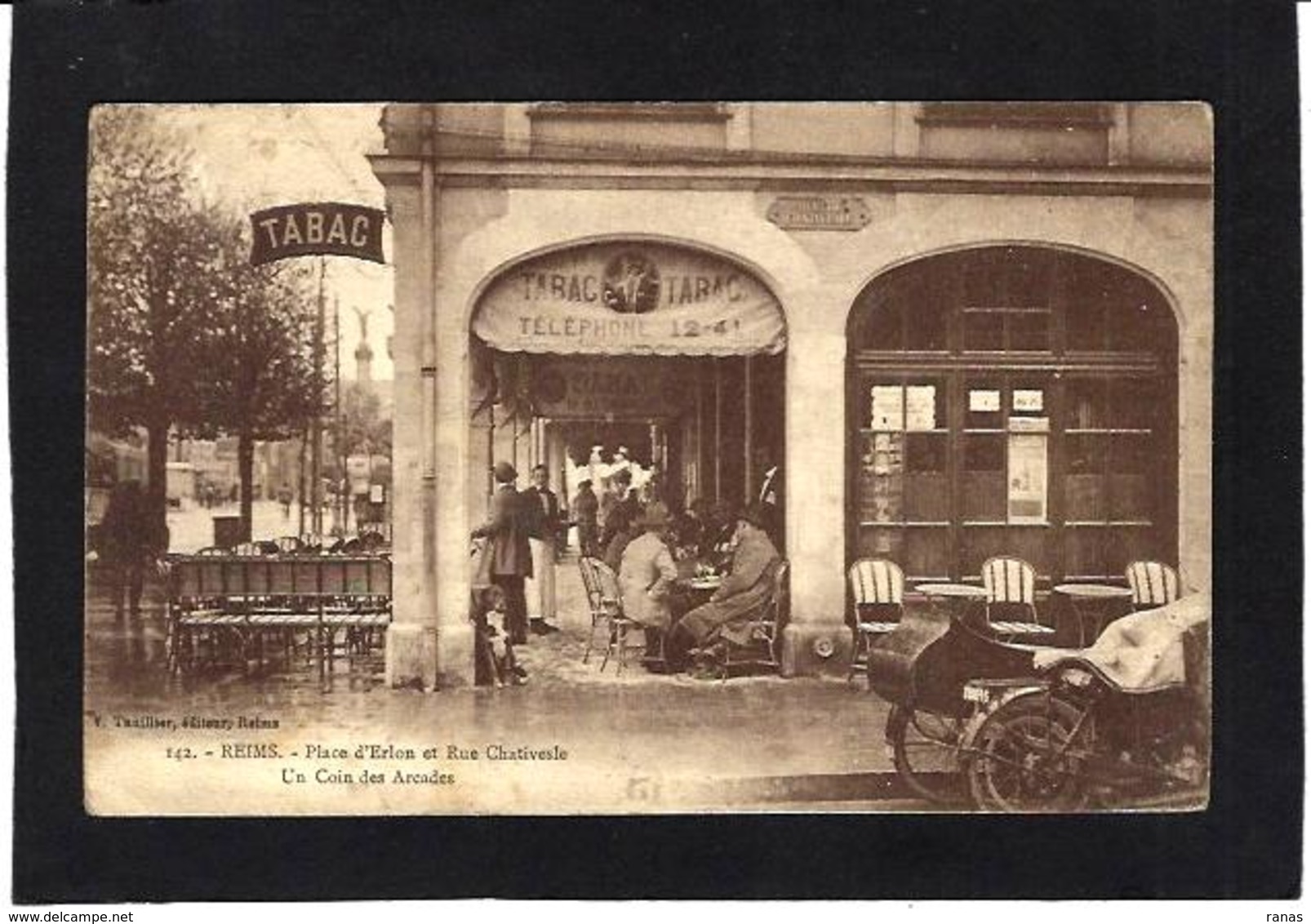 CPA Marne 51 Reims Devanture Commerce Shop Front Circulé Tabac - Reims