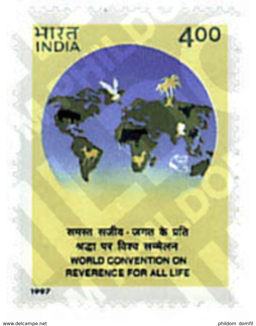 Ref. 41278 * MNH * - INDIA. 1997. WORLD CONVENTION FOR THE  RESPECT OF LIFE . CONVENCION MUNDIAL SOBRE EL RESPETO A LA V - Unused Stamps