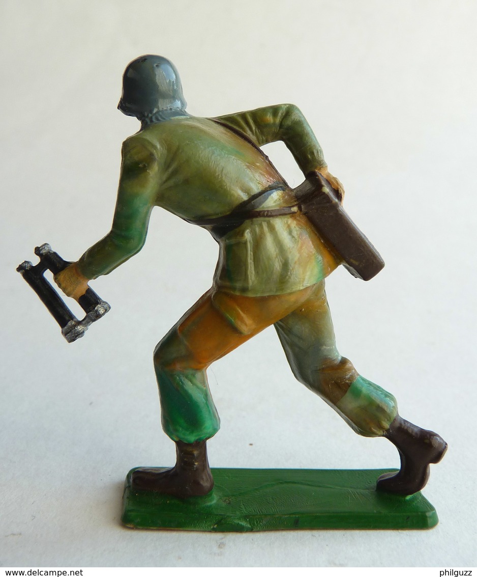 SOLDAT FIGURINE FIG STARLUX 1966 PARA CASQUE COMBATANT TENUE KAKI Jumelles (4) C3  ARMEE MODERNE - Starlux