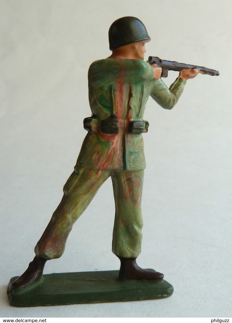 SOLDAT FIGURINE FIG STARLUX 1966 PARA Commando CASQUE Fusil Tireur Debout C4  ARMEE MODERNE (4) - Starlux