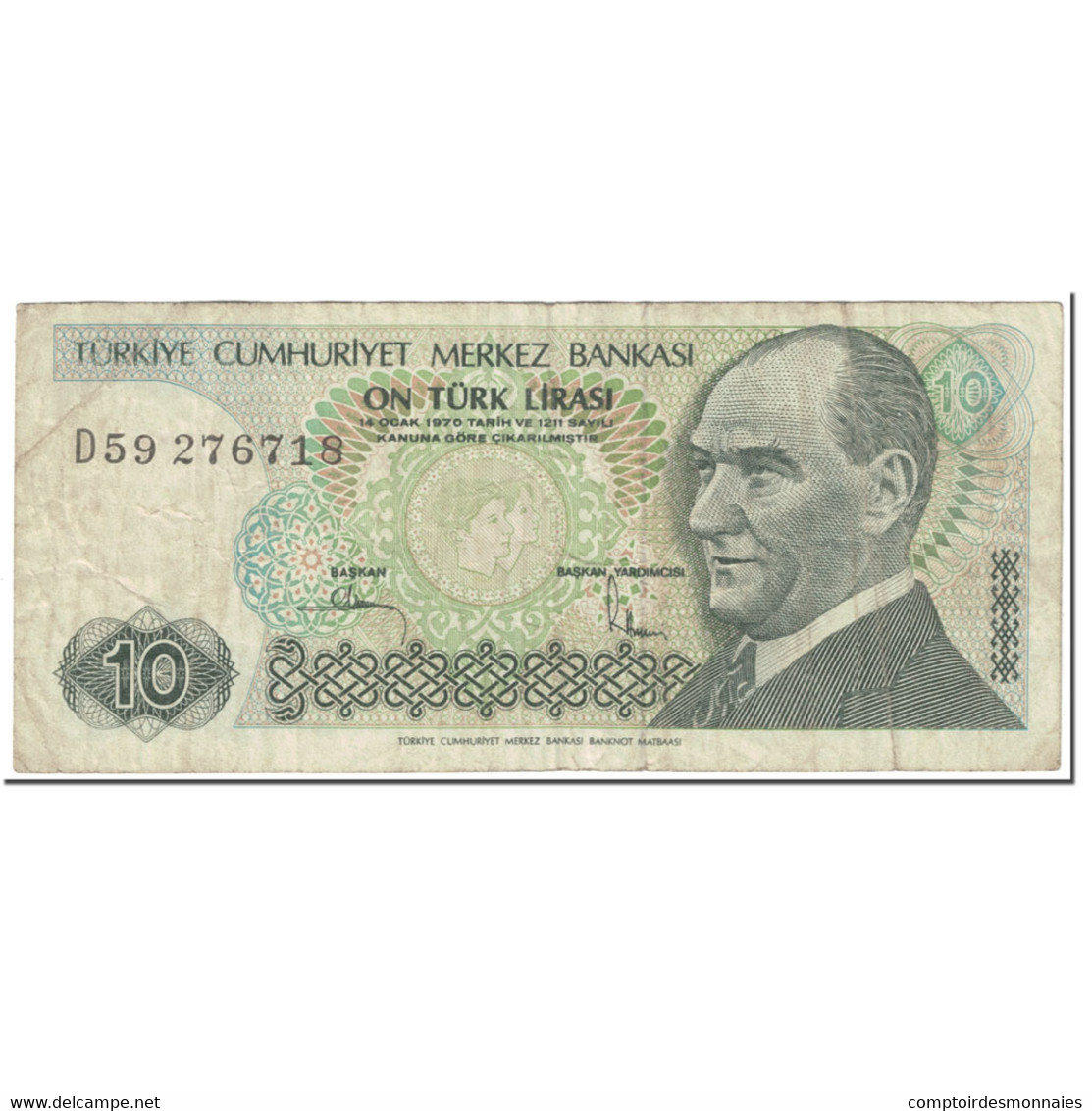 Billet, Turquie, 10 Lira, 1979, Old Date 1970-10-14, KM:192, TB - Turquie