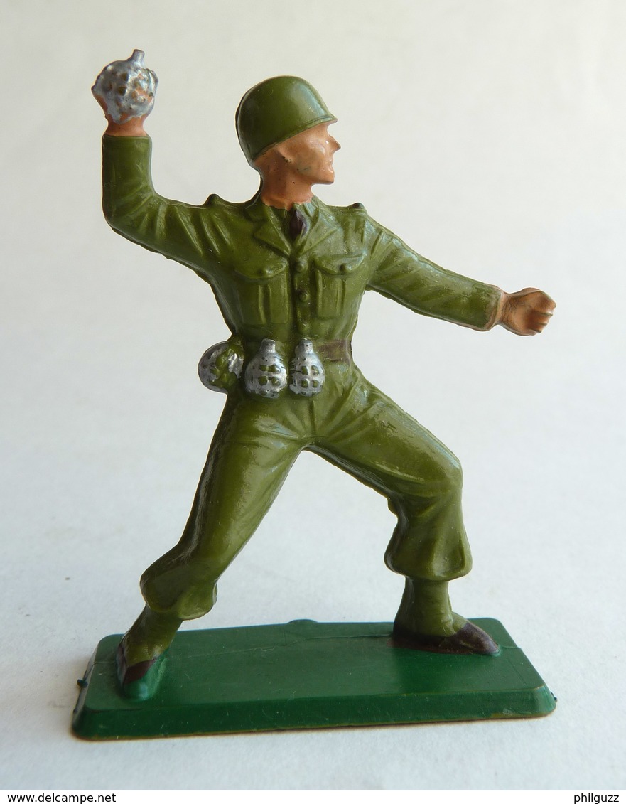 SOLDAT FIGURINE FIG STARLUX 1958-59 Combatant Série Luxe 5009 Grenadier ARMEE MODERNE (2) - Starlux