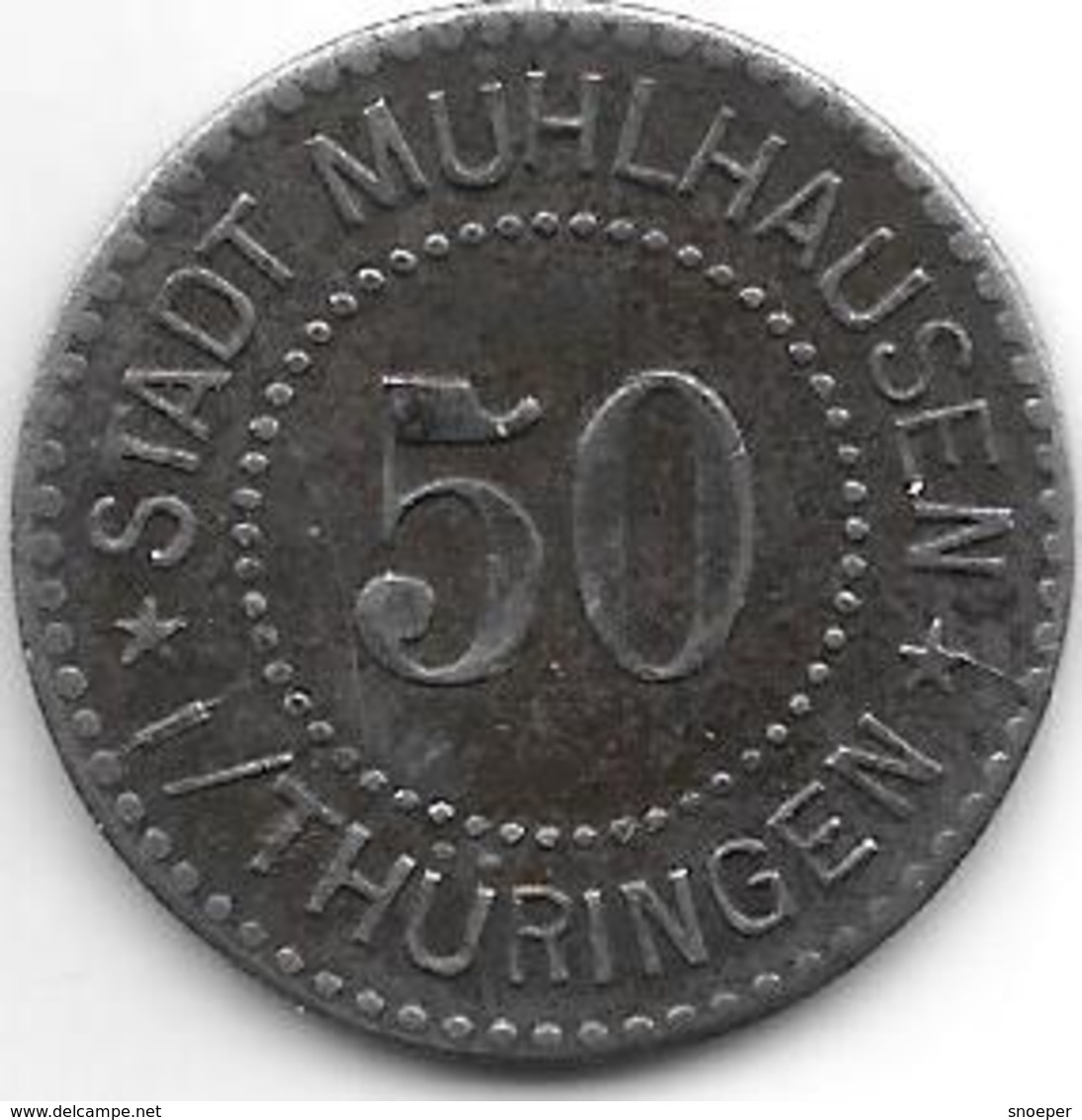 Notgeld  Muhlhausen 50 Pfennig 1917 Fe  9223.16 - Autres & Non Classés