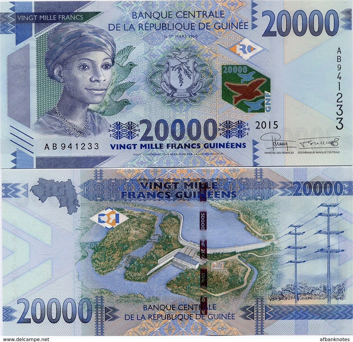 GUINEA      20,000 Francs      P-50      2015      UNC  [ 20000 ] - Guinea