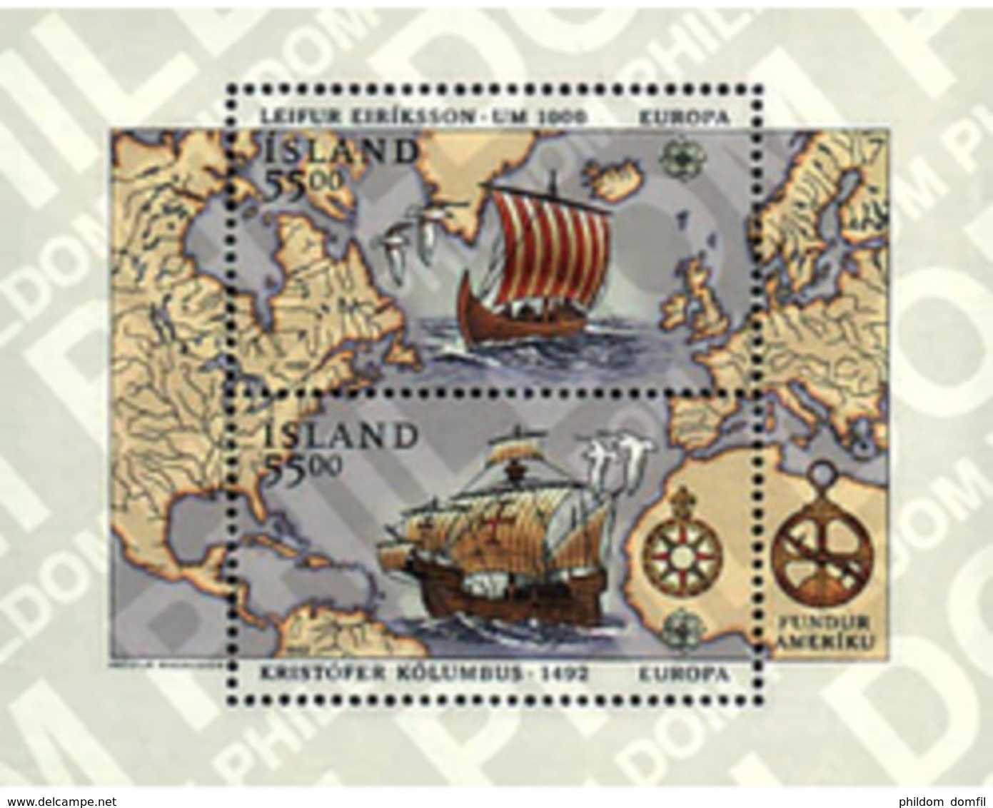 Ref. 66918 * MNH * - ICELAND. 1992. EUROPA CEPT. 500th  ANNIVERSARY OF AMERICA DISCOVERY  . EUROPA CEPT. 500 ANIVERSARIO - Unused Stamps