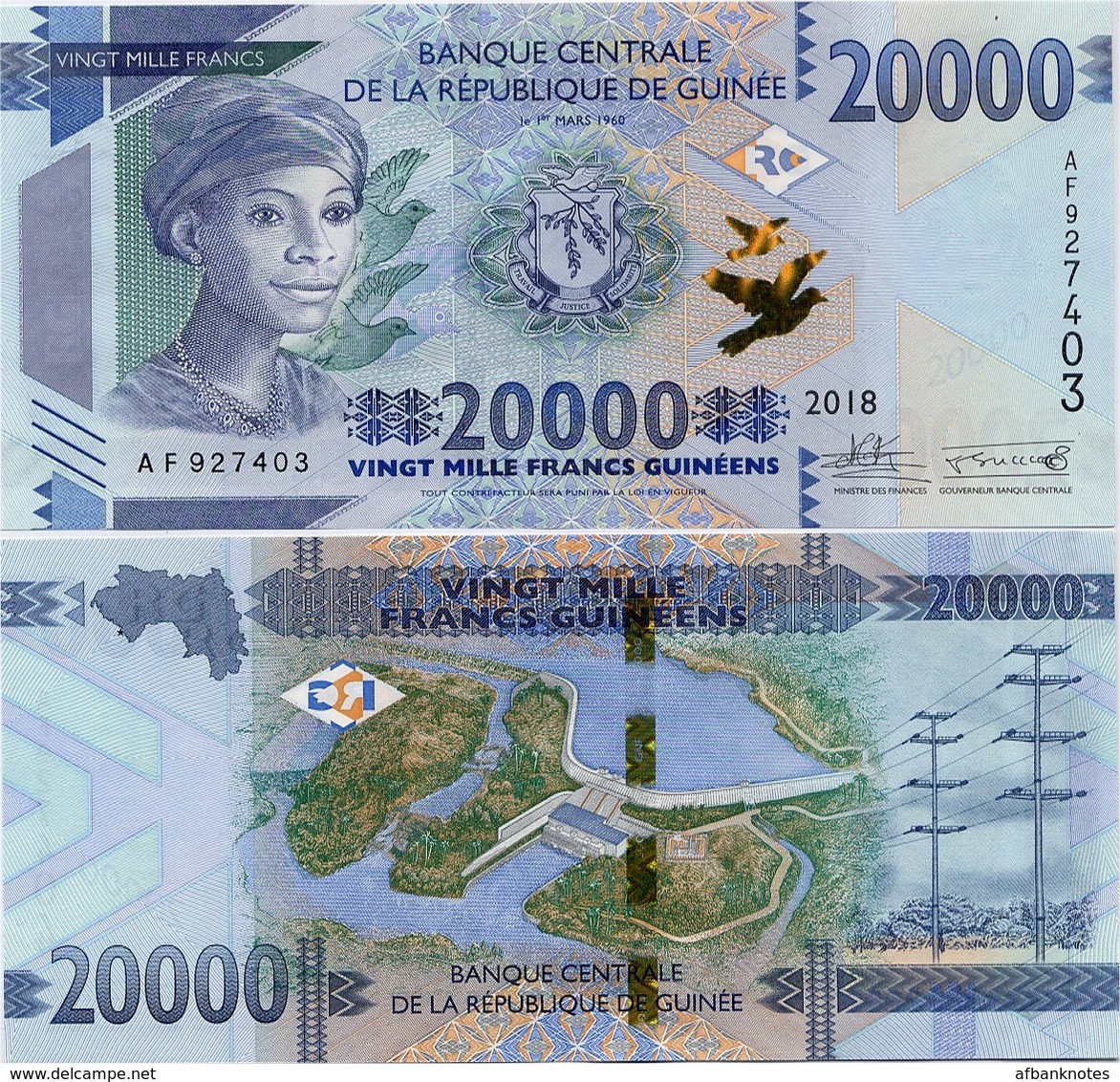 GUINEA      20,000 Francs      P-New      2018      UNC  [ 20000 ] - Guinea