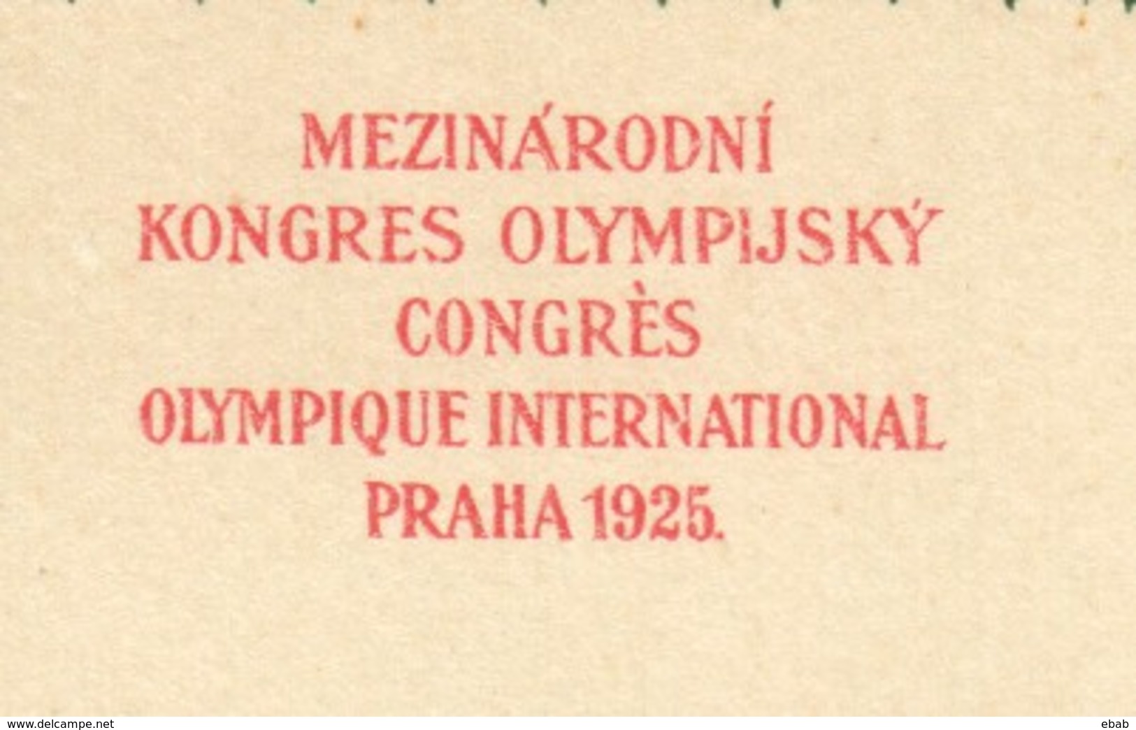 Czechoslowakia 1925 - 5 Cards Issued By THE INTERNATIONAL OLYMPIC CONGRES All With Different Colour Print (*) - Andere & Zonder Classificatie