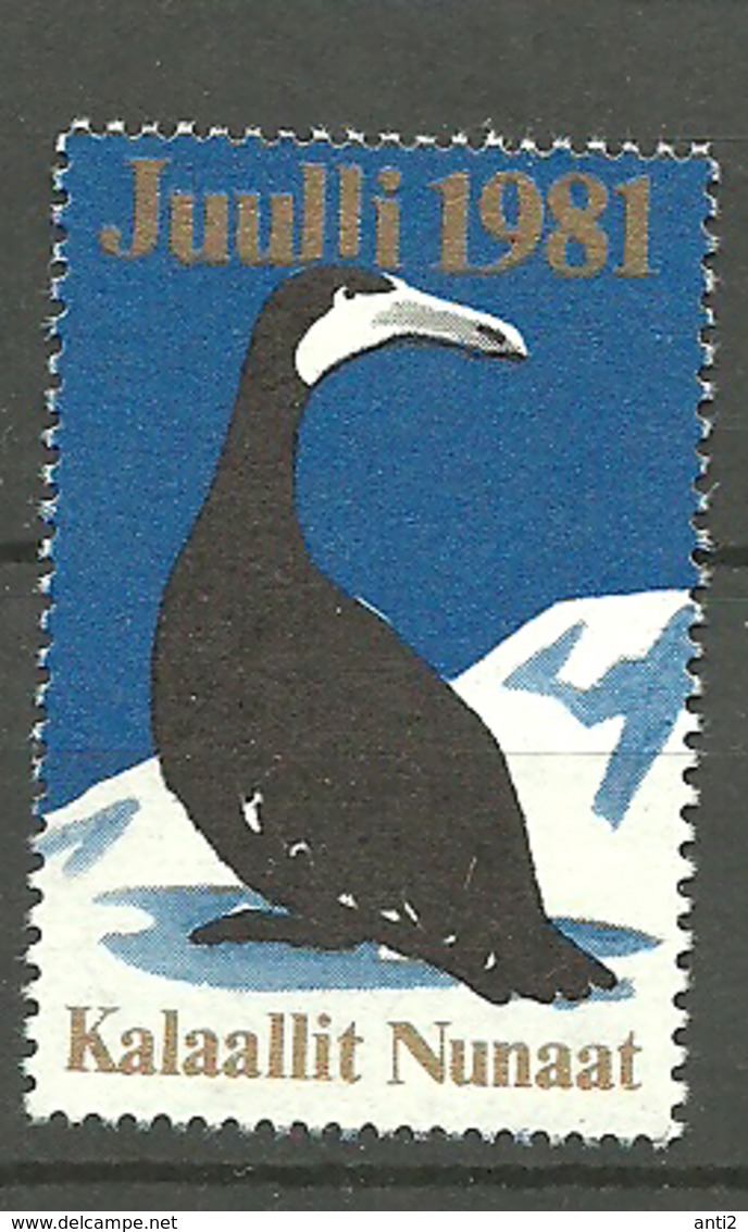 Greenland 1981 Christmas Stamp, Bird, Not Valid For Postage, MNH(**) - Lettres & Documents